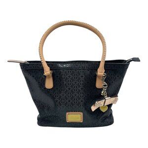 GUESS Women Black Astrid Quilted Logo Satchel Handbag SG425322 Charm